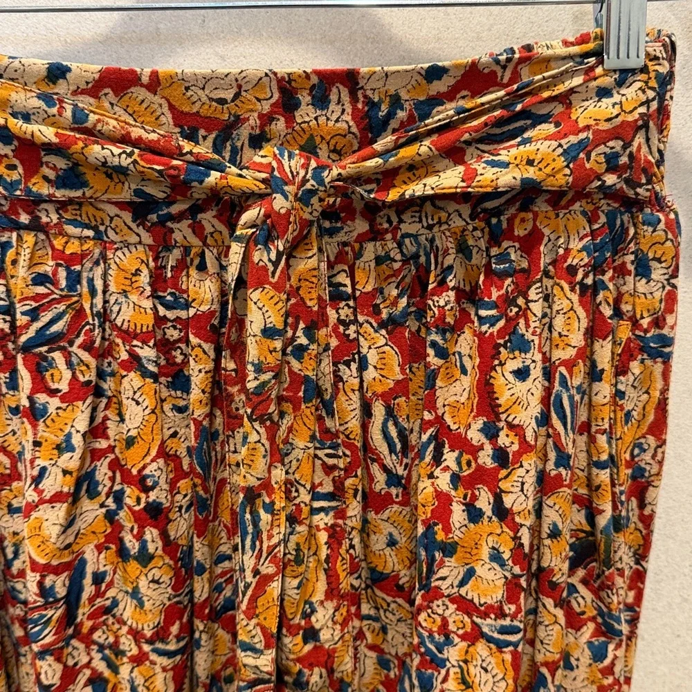 Mata Traders Yellow Multi Floral Maxi Skirt with Tie Waist - Picture 3 of 5